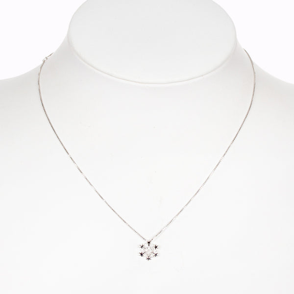 Pt1000 プラチナ Pt850 プラチナ ダイヤ0.10ct 雪印モチーフ ネックレス レディース 【中古】