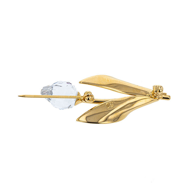 スワロフスキー ゴールド メッキ チューリップ ブローチ レディース SWAROVSKI 【中古】