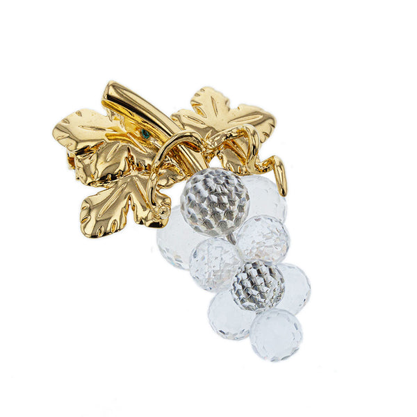 スワロフスキー ゴールド メッキ 葡萄モチーフ ブローチ レディース SWAROVSKI 【中古】