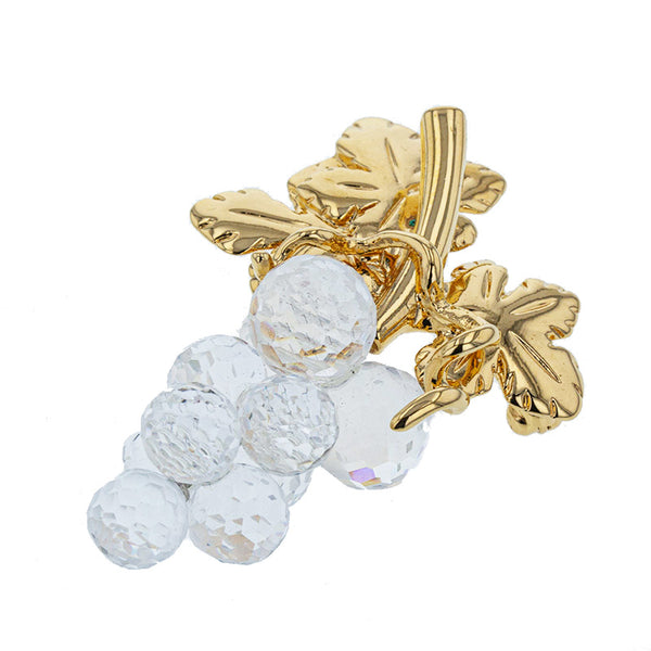 スワロフスキー ゴールド メッキ 葡萄モチーフ ブローチ レディース SWAROVSKI 【中古】