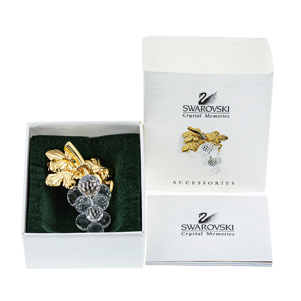 スワロフスキー ゴールド メッキ 葡萄モチーフ ブローチ レディース SWAROVSKI 【中古】