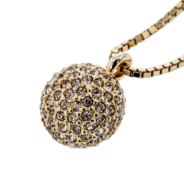 スワロフスキー ゴールド メッキ ラインストーン ネックレス レディース SWAROVSKI 【中古】