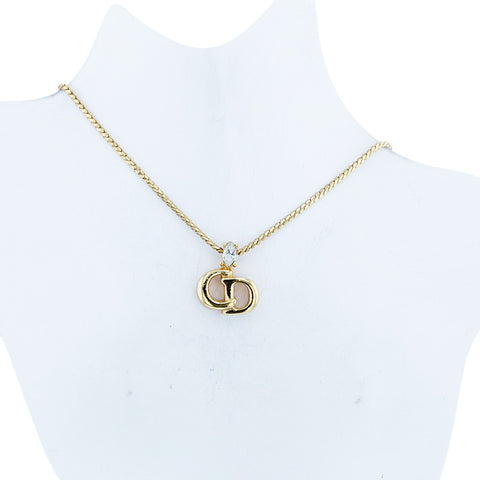 クリスチャンディオール ゴールド メッキ ラインストーン  ネックレス レディース Christian Dior 【中古】