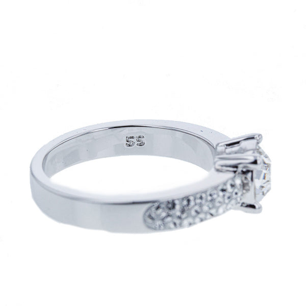 スワロフスキー シルバー メタル ラインストーン リング 指輪 レディース SWAROVSKI 14号 【中古】