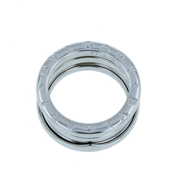ブルガリ シルバー K18WG ホワイトゴールド ビー ゼロワン XS 3バンド リング 指輪 レディース BVLGARI 6号 【中古】