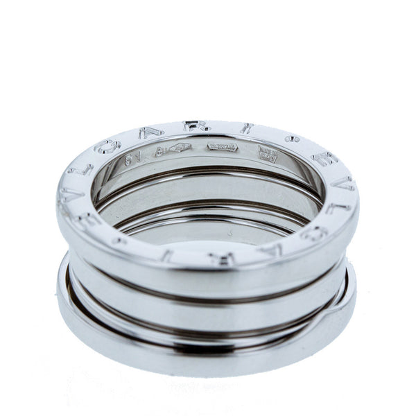 ブルガリ シルバー K18WG ホワイトゴールド ビーゼロワン M 3バンド リング 指輪 レディース BVLGARI 11号 【中古】