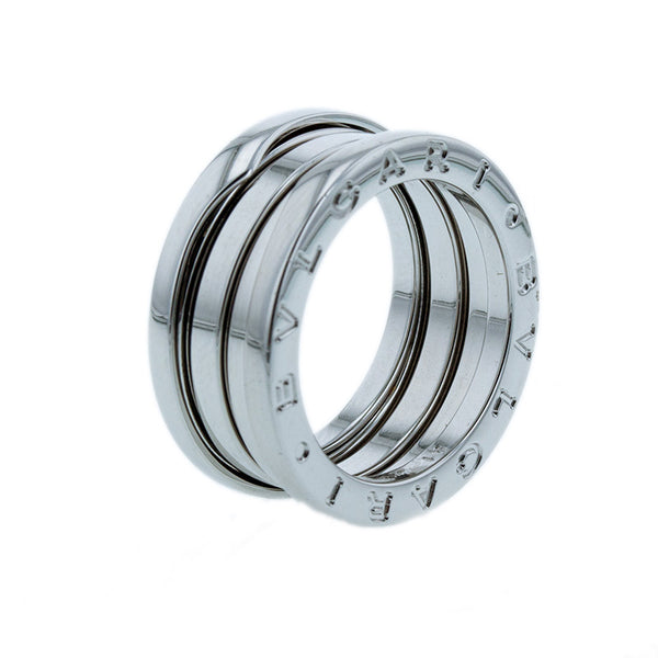 ブルガリ K18WG ホワイトゴールド ビー ゼロワン XS 3バンド リング 指輪 レディース BVLGARI 6号 【中古】