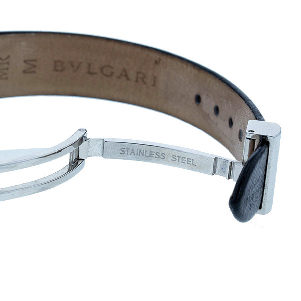 ブルガリ ブルガリブルガリ BZ22S ブラック ホワイト レザー ステンレススチール 腕時計 レディース BVLGARI クオーツ ホワイト ブラック文字盤 【中古】