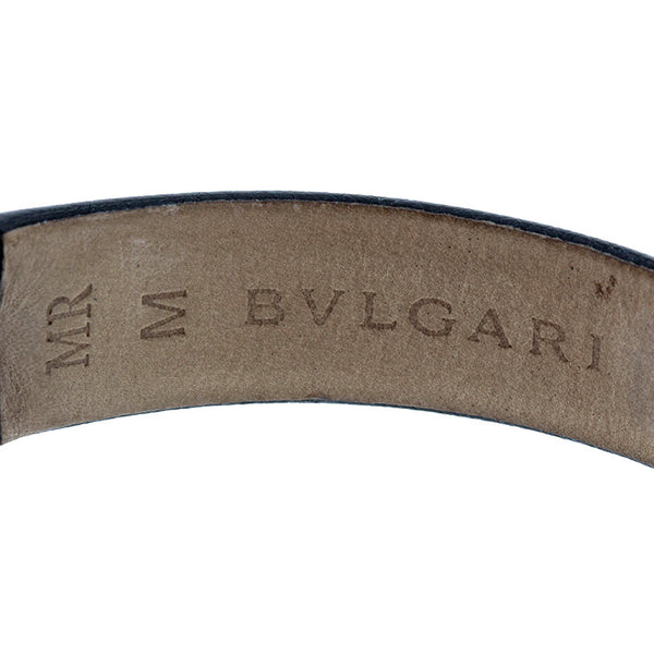 ブルガリ ブルガリブルガリ BZ22S ブラック ホワイト レザー ステンレススチール 腕時計 レディース BVLGARI クオーツ ホワイト ブラック文字盤 【中古】