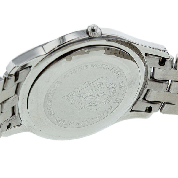 グッチ 5500M シルバー ステンレススチール 腕時計 メンズ GUCCI クオーツ ブラック文字盤 【中古】