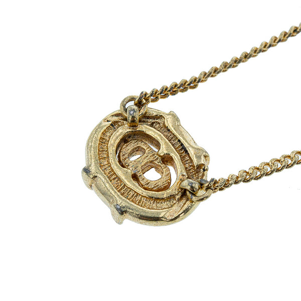 クリスチャンディオール ゴールド メッキ ロゴ ネックレス レディース Christian Dior 【中古】