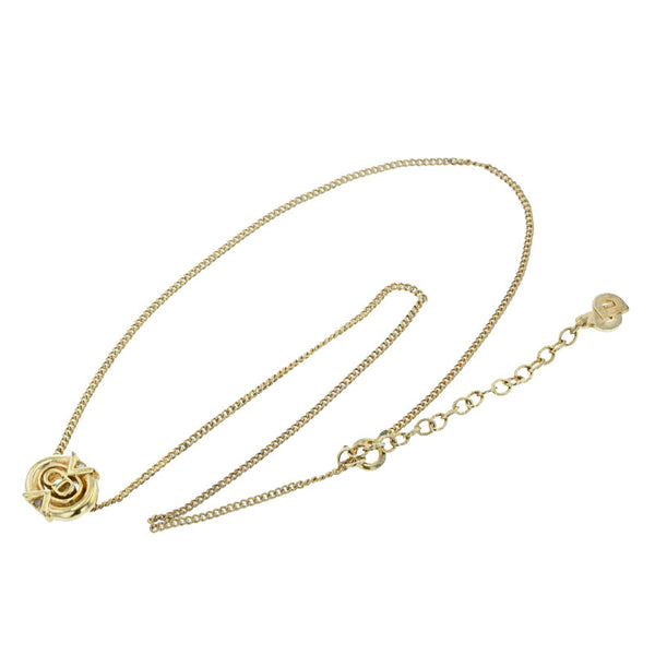 クリスチャンディオール ゴールド メッキ ロゴ ネックレス レディース Christian Dior 【中古】