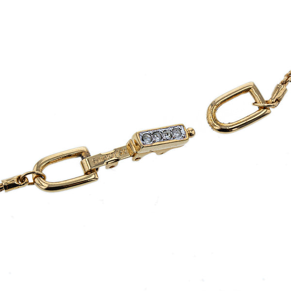 スワロフスキー ゴールド メッキ ラインストーン 月 太陽 ネックレス レディース SWAROVSKI 【中古】