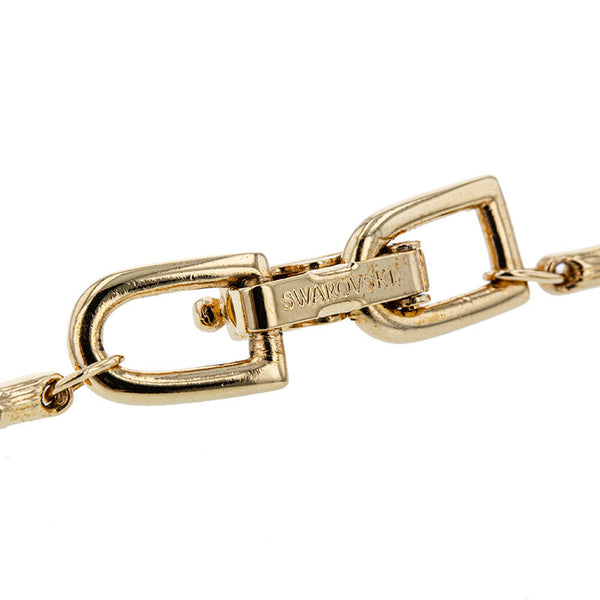 スワロフスキー ゴールド メッキ ラインストーン 月 太陽 ネックレス レディース SWAROVSKI 【中古】