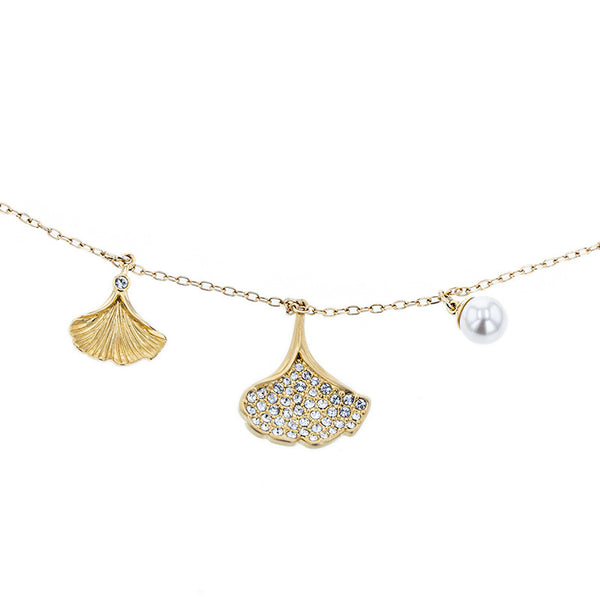 スワロフスキー ゴールド メッキ ストーン  フェイクパール ブレスレット レディース SWAROVSKI 【中古】