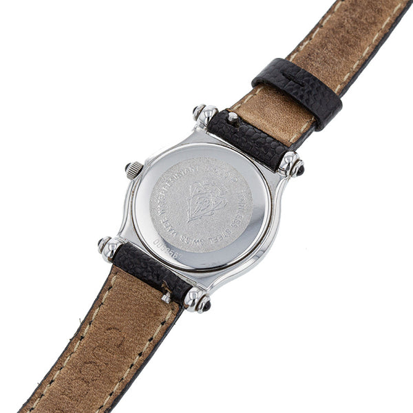 グッチ 6500P シルバー ブラック ステンレススチール レザー 腕時計 レディース GUCCI クオーツ ブラック文字盤 【中古】