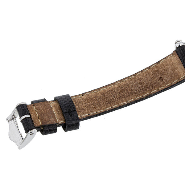 グッチ 6500P シルバー ブラック ステンレススチール レザー 腕時計 レディース GUCCI クオーツ ブラック文字盤 【中古】