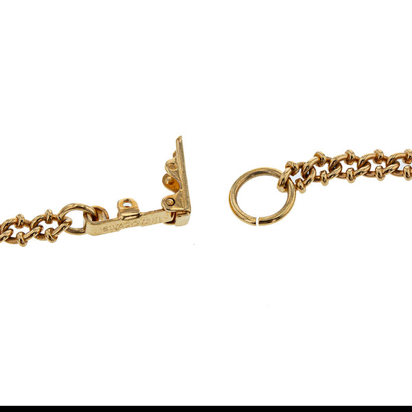 スワロフスキー ゴールド メッキ ラインストーン バタフライ ネックレス レディース SWAROVSKI 【中古】