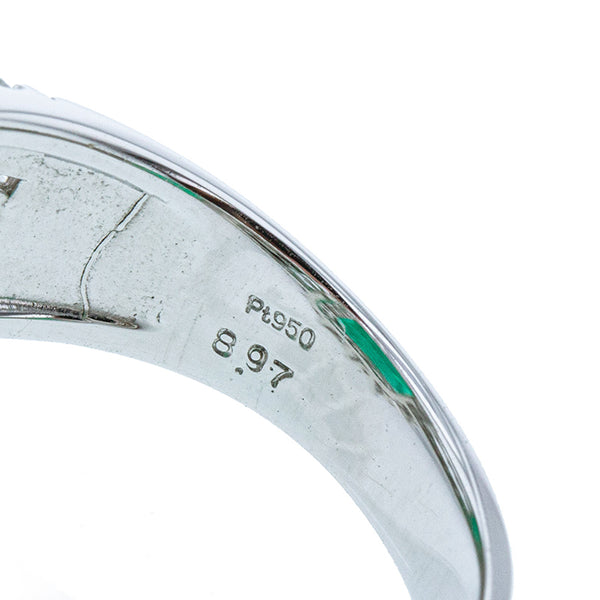 Pt900 プラチナ エメラルド8.97ct ダイヤ1.65ct リング 指輪 レディース 11号 【中古】