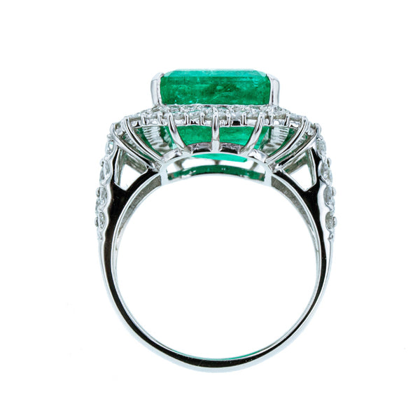 Pt900 プラチナ エメラルド8.97ct ダイヤ1.65ct リング 指輪 レディース 11号 【中古】