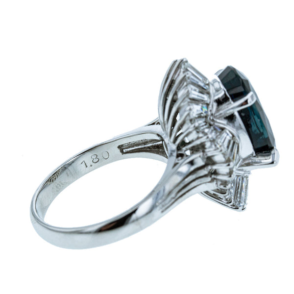 Pt900 プラチナ 非加熱サファイア6.60ct ダイヤ1.80ct リング 指輪 レディース 10.5号 【中古】