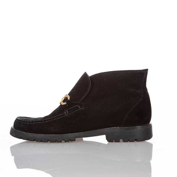 サルヴァトーレフェラガモ ガンチーニ ブラック スウェード ブーツ レディース Salvatore Ferragamo 【中古】