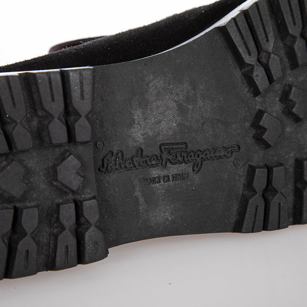 サルヴァトーレフェラガモ ガンチーニ ブラック スウェード ブーツ レディース Salvatore Ferragamo 【中古】