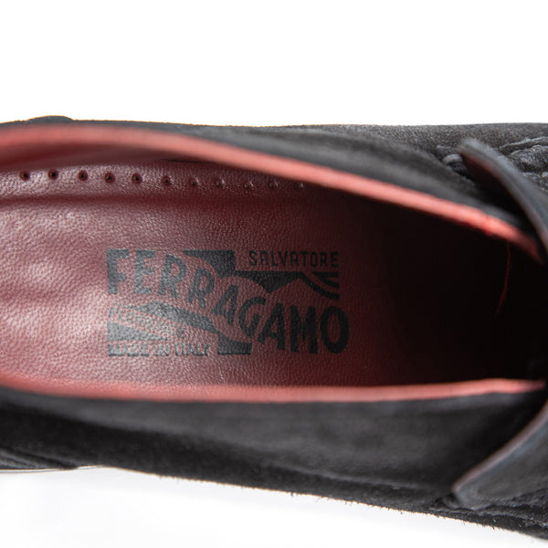 サルヴァトーレフェラガモ ガンチーニ ブラック スウェード ブーツ レディース Salvatore Ferragamo 【中古】