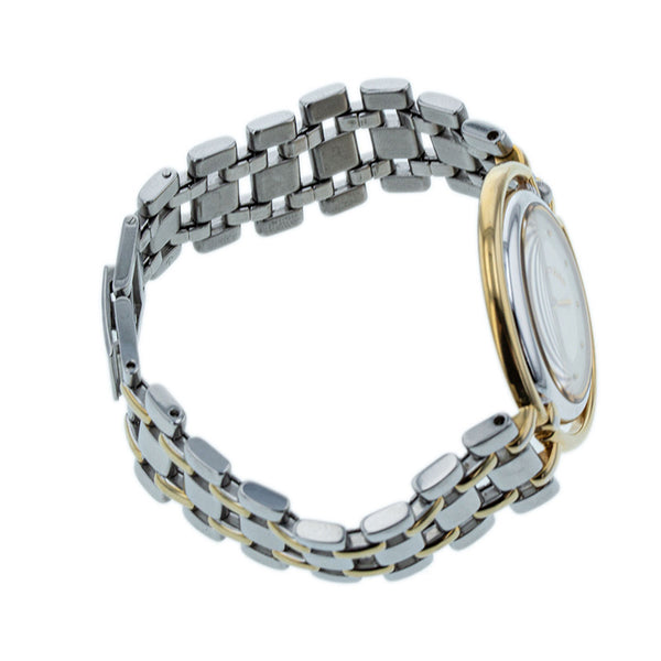 ミラショーン コンビ 4620-E6089ZY シルバー ゴールド ステンレススチール メッキ 腕時計 レディース mila schon クオーツ クリーム文字盤 【中古】