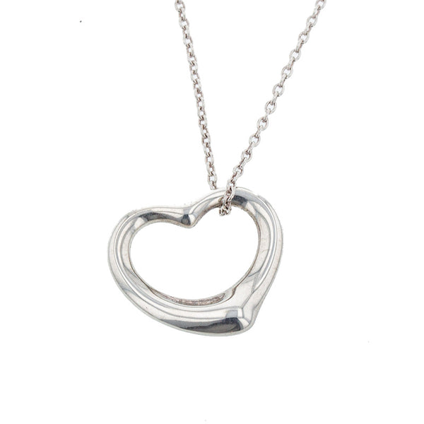 ティファニー SV925 シルバー エルサ ペレッティ オープンハート ネックレス レディース TIFFANY&Co. 【中古】