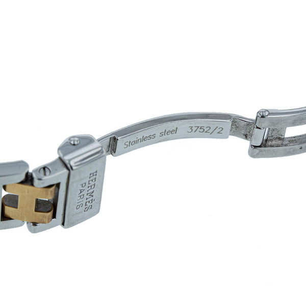 エルメス クリッパー コンビ 腕時計 CL4.220 クオーツ ホワイト文字盤 ステンレススチール メッキ レディース HERMES 【中古】