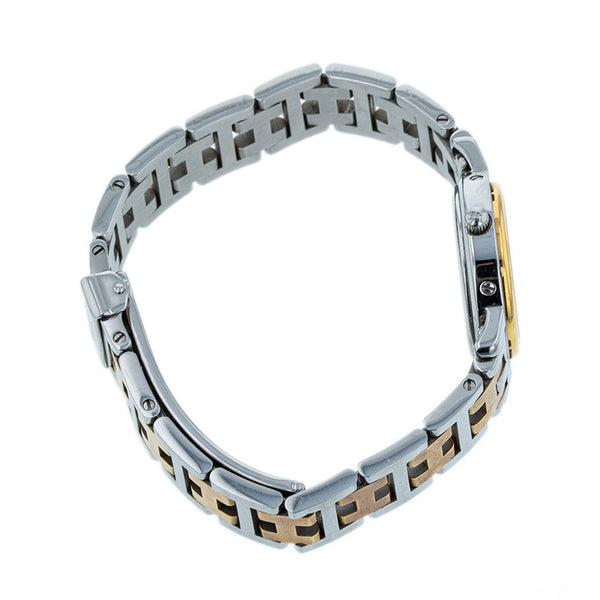 エルメス クリッパー コンビ 腕時計 CL4.220 クオーツ ホワイト文字盤 ステンレススチール メッキ レディース HERMES 【中古】