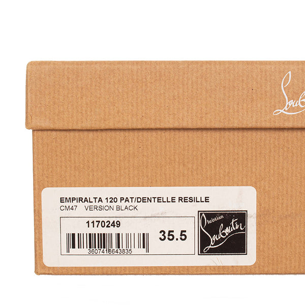 クリスチャンルブタン 2連リボン パンプス ブラック エナメル レース レディース Christian Louboutin 【中古】