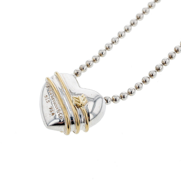 ティファニー SV925 シルバー K18 ゴールド ハート＆アロー  ネックレス レディース TIFFANY&Co. 【中古】