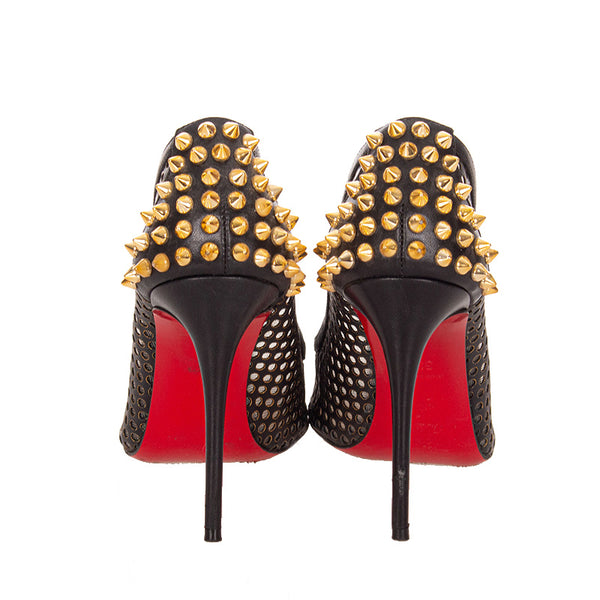 クリスチャンルブタン スタッズ ブラック レザー パンプス レディース Christian Louboutin 【中古】