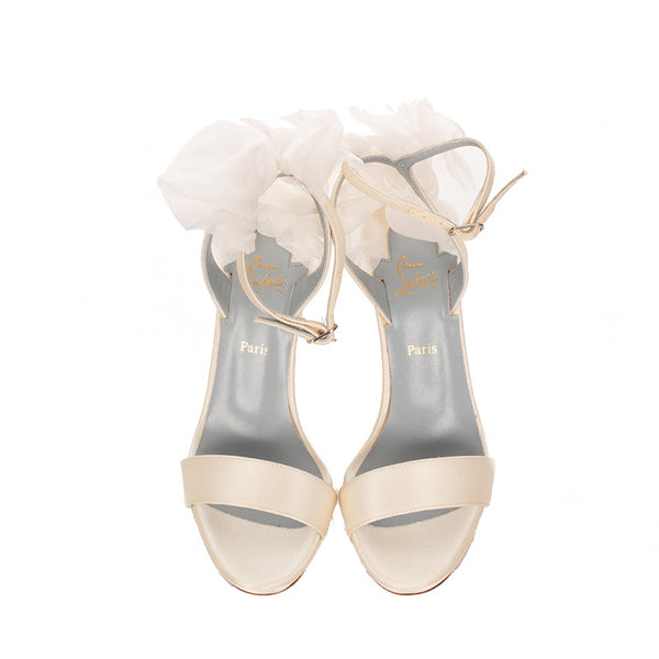 クリスチャンルブタン サンダル ホワイト レザー レース レディース Christian Louboutin 【中古】