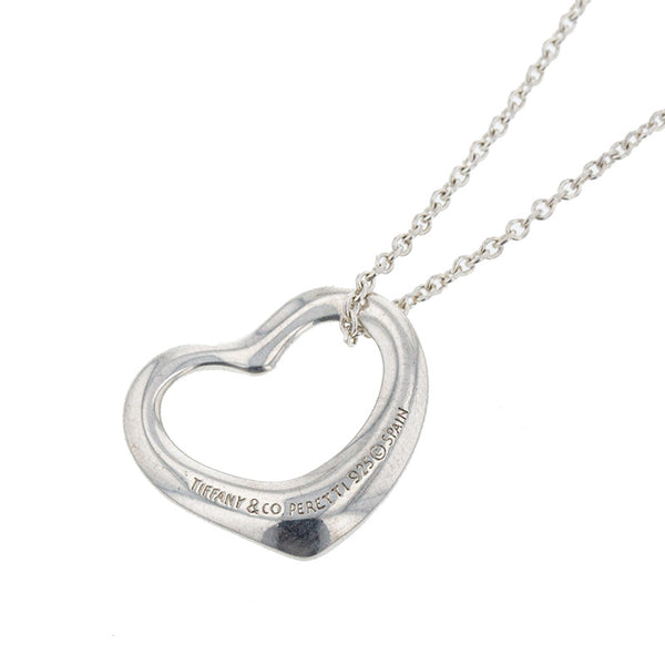 ティファニー SV925 シルバー エルサ ペレッティ オープンハート ネックレス レディース TIFFANY&Co. 【中古】