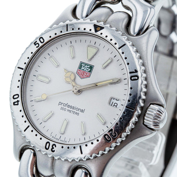タグホイヤー S99.013 シルバー ステンレススチール 腕時計 メンズ TAG HEUER クオーツ ホワイト文字盤 【中古】