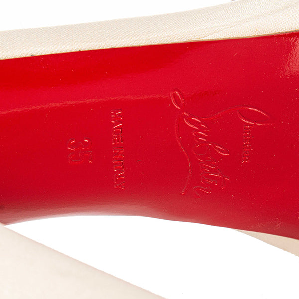 クリスチャンルブタン サンダル ホワイト レザー レース レディース Christian Louboutin 【中古】