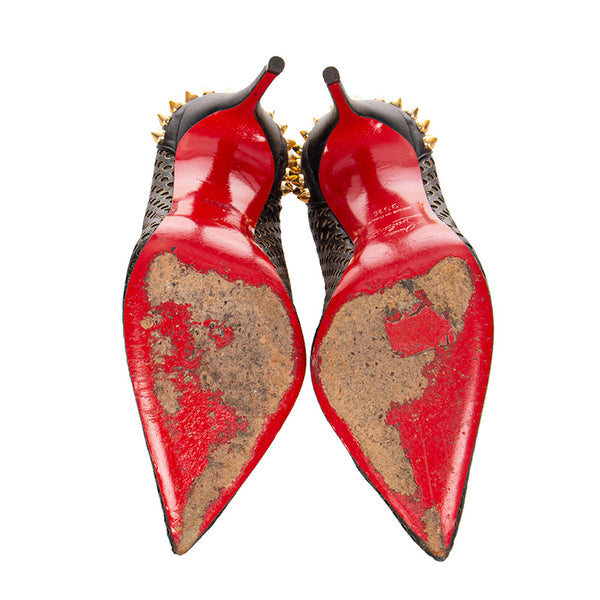 クリスチャンルブタン スタッズ ブラック レザー パンプス レディース Christian Louboutin 【中古】