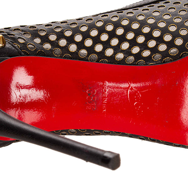 クリスチャンルブタン スタッズ ブラック レザー パンプス レディース Christian Louboutin 【中古】