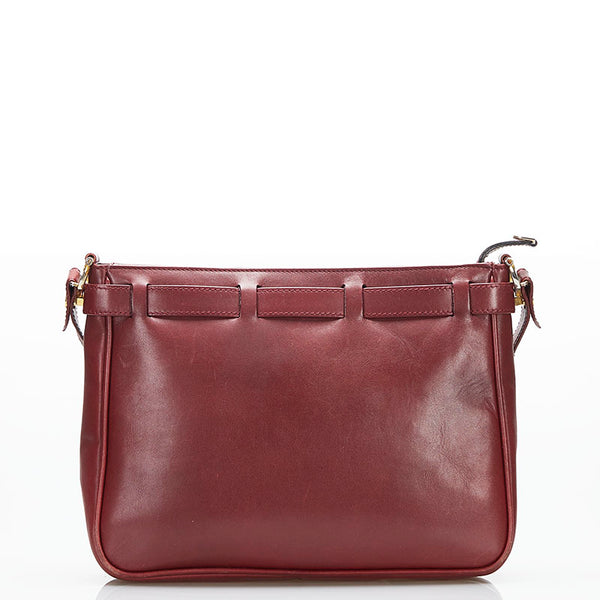 カルティエ マスト 斜め掛け ショルダーバッグ ワインレッド レザー レディース CARTIER 【中古】