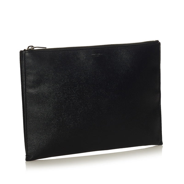 サンローラン クラッチバッグ セカンドバッグ 397294 ブラック レザー メンズ SAINT LAURENT 【中古】