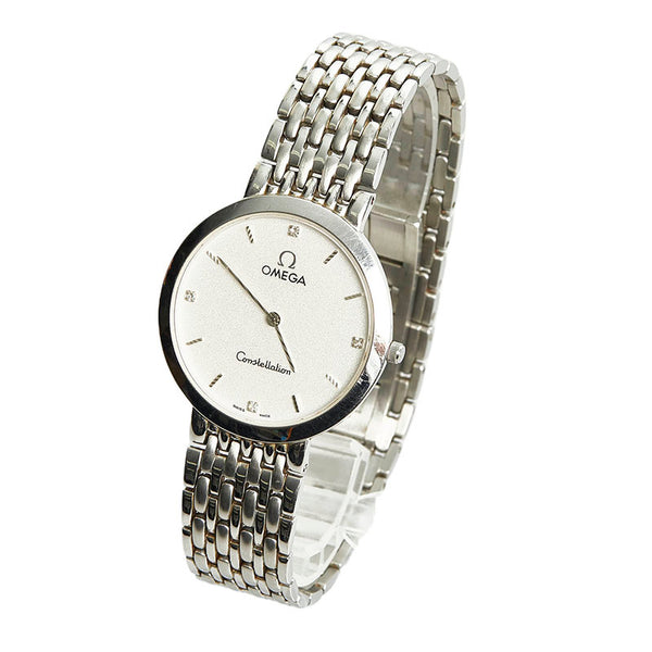 オメガ コンステレーション 4Pダイヤ 腕時計 クオーツ ホワイト文字盤 ステンレススチール メンズ OMEGA 【中古】