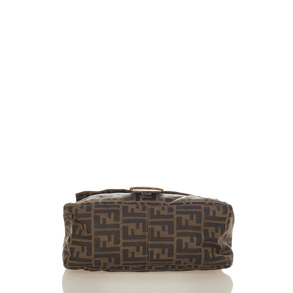 フェンディ ズッカ マンマバケット ブラウン キャンバス レザー ショルダーバッグ レディース FENDI 【中古】