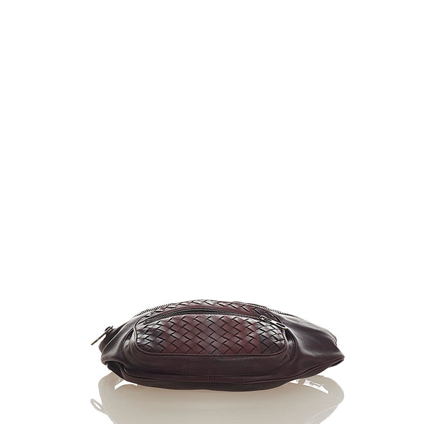 ボッテガヴェネタ イントレチャート パープル レザー ボディバッグ ユニセックス BOTTEGAVENETA 【中古】