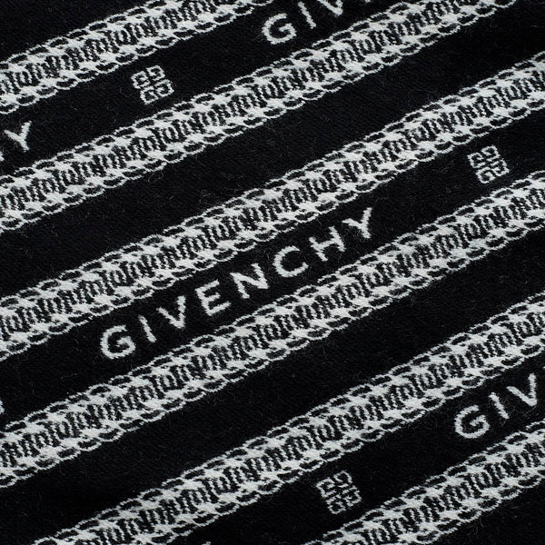 ジバンシー マフラー ブラック ホワイト ウール シルク バージンウール レディース Givenchy 【中古】