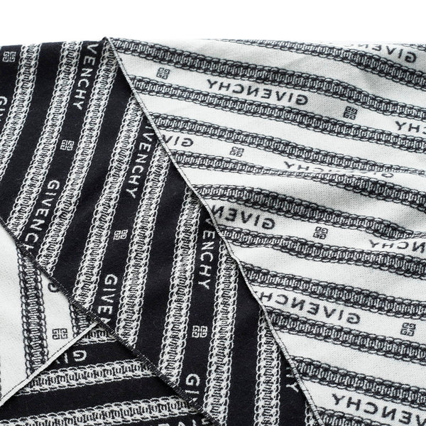 ジバンシー マフラー ブラック ホワイト ウール シルク バージンウール レディース Givenchy 【中古】