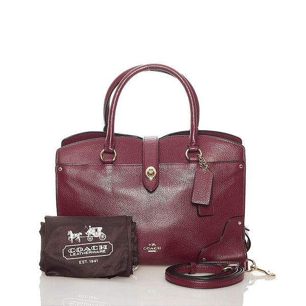 コーチ ハンドバッグ ショルダーバッグ 2WAY  ワインレッド レザー レディース COACH 【中古】