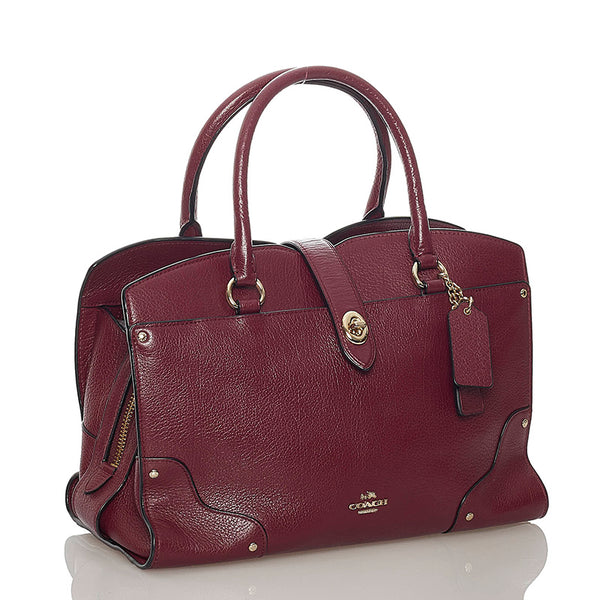 コーチ ハンドバッグ ショルダーバッグ 2WAY  ワインレッド レザー レディース COACH 【中古】